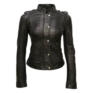 Deva Black Motorcycle Leather Jacket