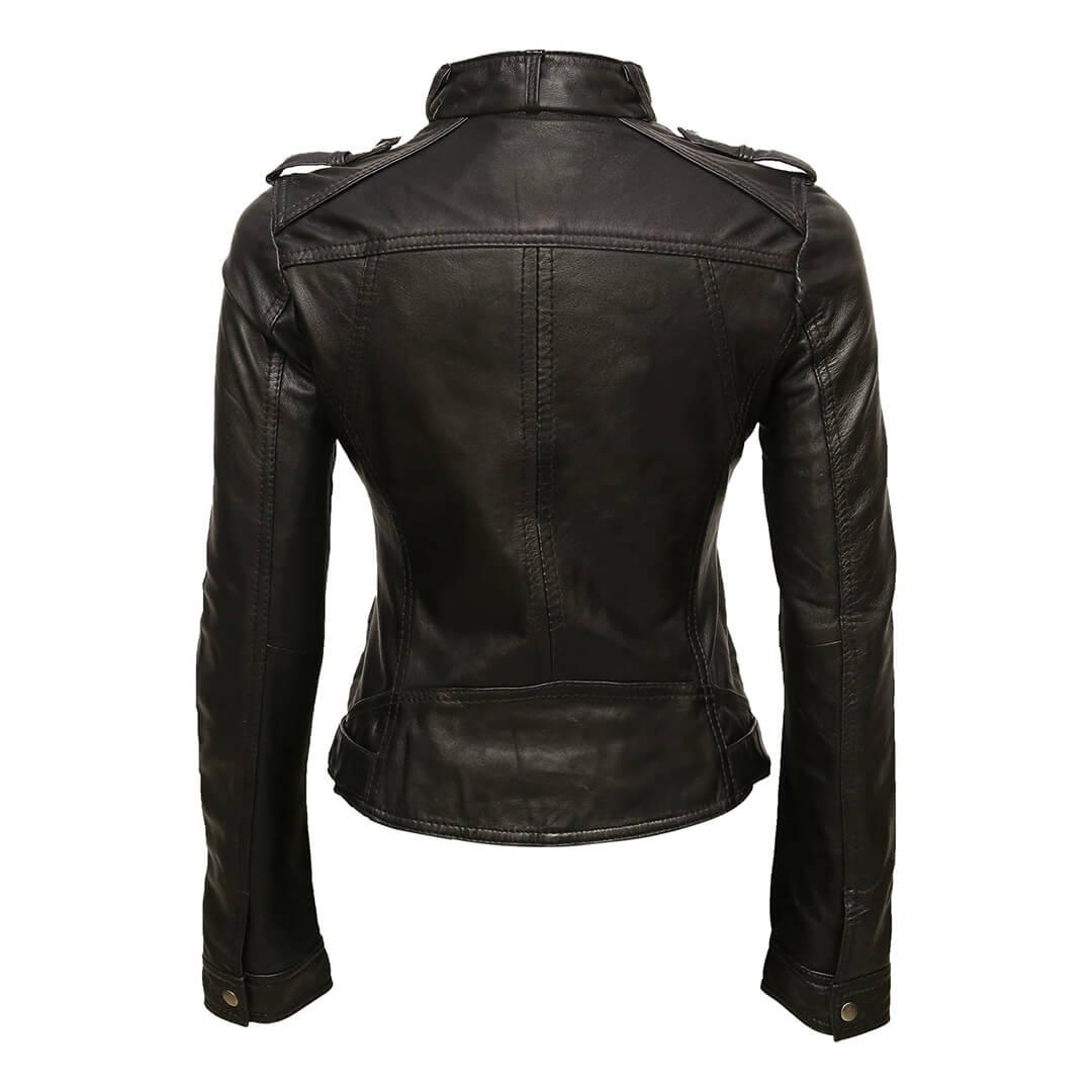 Deva Black Motorcycle Leather Jacket
